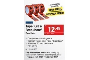 tape glas breekbaar