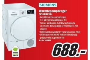 siemens warmtepompdroger