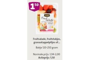 fruitsalade fruitstukjes granaatappelpitjes