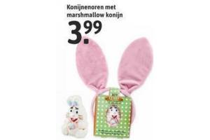 konijnenoren met marshmallow konijn