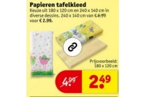papieren tafelkleed