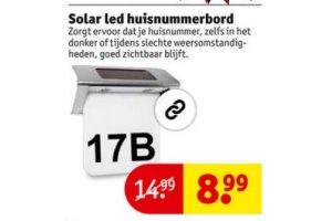 solar led huisnummerbord