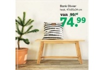 bank olivier teak 47x95x34 cm