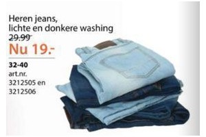 heren jeans lichte en donkere washing