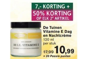 de tuinen vitamine e dag en nachtcreme