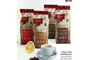onze trots koffiebonen