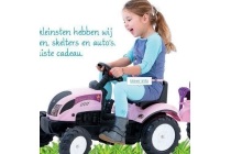 falk princess tractor met aanhangwagen roze