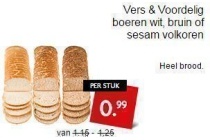 vers en voordelig boeren wit bruin of sesam volkoren