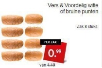 vers en voordelig witte of bruine punten