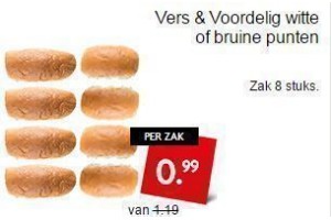 vers en voordelig witte of bruine punten