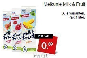 melkunie milk en fruit