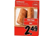 grillworst naturel of met kaas