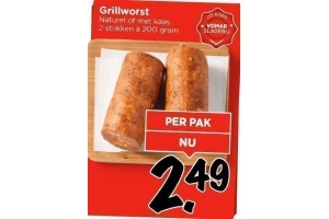 grillworst naturel of met kaas
