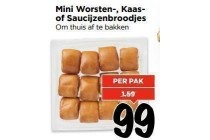 mini worsten kaas of saucijzenbroodjes