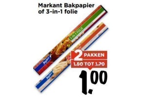 markant bakpapier of 3 in 1 folie