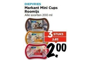 markant mini cups roomijs