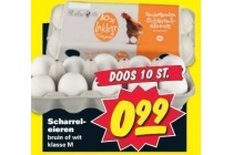 scharreleieren doos 10 stuks voor eur0 99