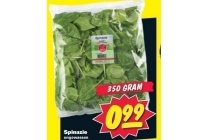 spinazie 350 gram voor eur0 99