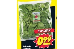 spinazie 350 gram voor eur0 99