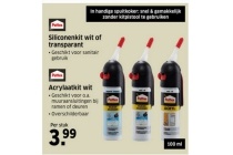 pattex siliconenkit wit of transparant en acrylaatkit wit