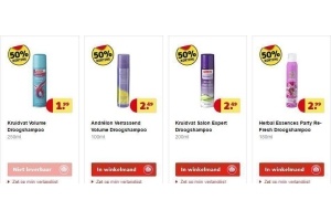 droogshampoo 50 korting