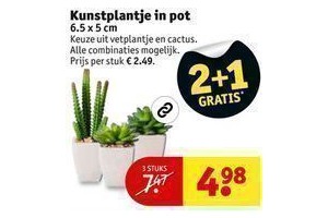 kunstplantje in pot