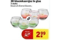 3d bloemkaarsjes in glas