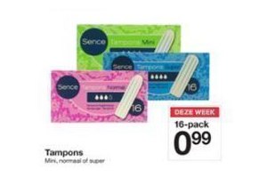 zeeman tampons 16 pack voor eur0 99