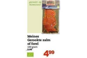 meines gerookte zalm of forel