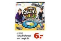 spiraal tekenset met stoepkrijt