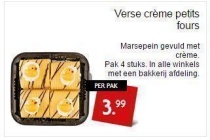 verse creme petits fours