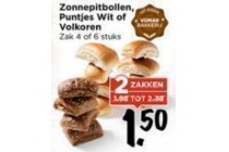 zonnepitbollen puntjes wit of volkoren