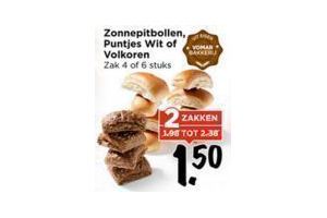 zonnepitbollen puntjes wit of volkoren