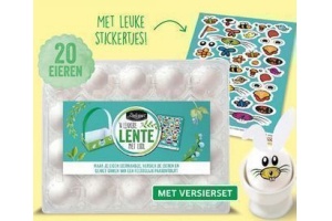 scharreleieren met leuke stickertjes en versierset