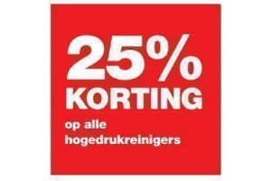 25 korting op alle hogedrukreinigers