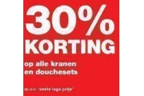 30 korting op alle kranten en douchesets