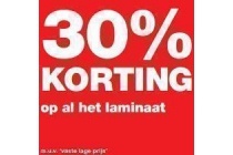 30 korting op al het laminaat