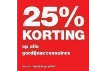 25 korting op alle gordijnaccessoires