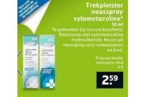 trekpleister neusspray xylometazoline