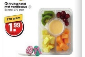 fruitschotel met vanillesaus