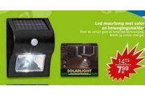 led muurlamp met solar en beweginsmelder