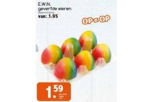 e w n geverfde eieren