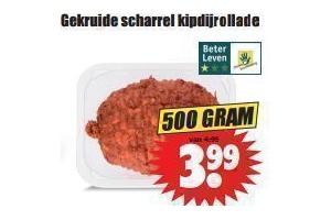 gekruide scharrel kipdijrollade