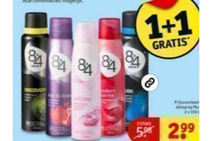 8x4 deodorant nu 1 + 1 gratis tot 03 Beste.nl