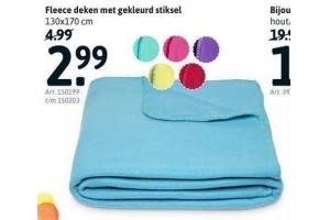 fleece deken met gekleurd stiksel