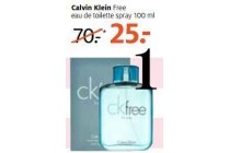 calvin klein free eau de toilette spray 100 ml