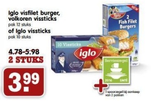 iglo visfilet burger volkoren vissticks of iglo vissticks