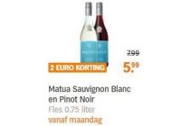 matua sauvignon blanc en pinot noir