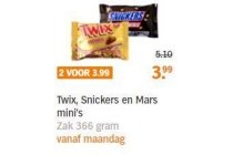 mini s twix mars en snickers