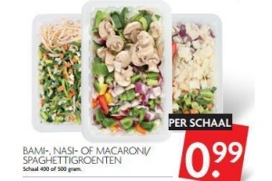 bami nasi of macaroni spaghettigroenten